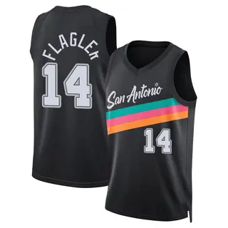 Men's Adam Flagler San Antonio Spurs Black 2025/26 City Edition Jersey - Swingman