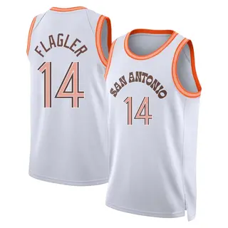 Men's Adam Flagler San Antonio Spurs White 2023/24 City Edition Jersey - Swingman