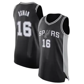 Men's Cedi Osman San Antonio Spurs Black Jersey - Icon Edition - Authentic