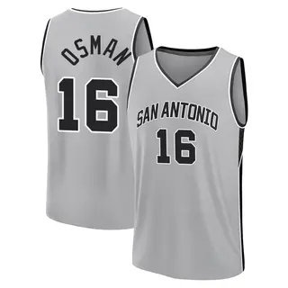 Men's Cedi Osman San Antonio Spurs Silver 2024/25 Statement Edition Jersey - Fast Break