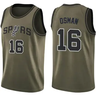 Men's Cedi Osman San Antonio Spurs Green Salute to Service Jersey - Swingman