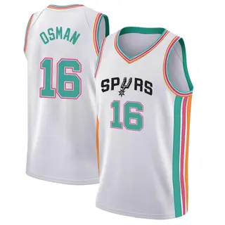 Men's Cedi Osman San Antonio Spurs White 2021/22 City Edition Jersey - Swingman