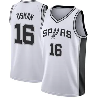 Men's Cedi Osman San Antonio Spurs White Jersey - Association Edition - Swingman