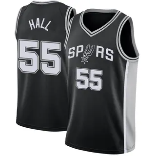 Men's Jordan Hall San Antonio Spurs Black Jersey - Icon Edition - Swingman