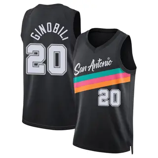 Men's Manu Ginobili San Antonio Spurs Black 2025/26 City Edition Jersey - Swingman