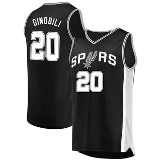 Men's Manu Ginobili San Antonio Spurs Black Jersey - Icon Edition - Fast Break