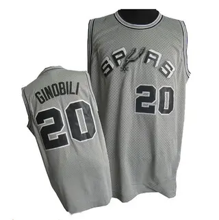 Men's Manu Ginobili San Antonio Spurs Grey Throwback Jersey - Authentic