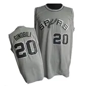 Men's Manu Ginobili San Antonio Spurs Grey Throwback Jersey - Swingman
