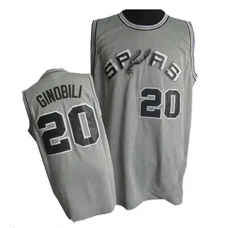 Men's Manu Ginobili San Antonio Spurs Grey Throwback Jersey - Swingman