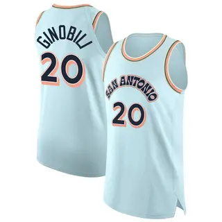 Men's Manu Ginobili San Antonio Spurs Light Blue 2024/25 City Edition Jersey - Authentic