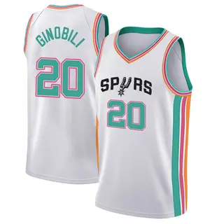 Men's Manu Ginobili San Antonio Spurs White 2021/22 City Edition Jersey - Swingman