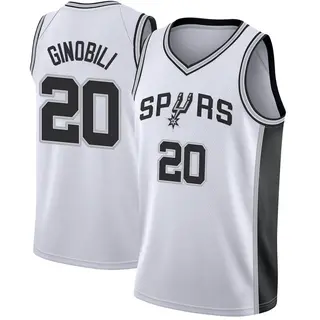 Men's Manu Ginobili San Antonio Spurs White Jersey - Association Edition - Swingman