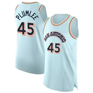 Men's Mason Plumlee San Antonio Spurs Light Blue 2024/25 City Edition Jersey - Authentic