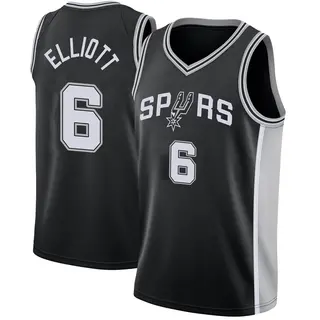 Men's Sean Elliott San Antonio Spurs Black Jersey - Icon Edition - Swingman