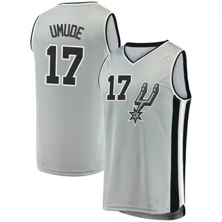 Men's Stanley Umude San Antonio Spurs Silver Jersey - Statement Edition - Fast Break