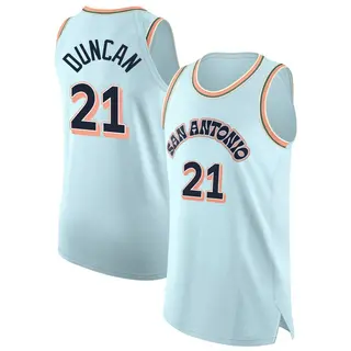 Men's Tim Duncan San Antonio Spurs Light Blue 2024/25 City Edition Jersey - Authentic