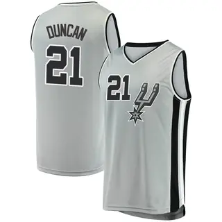 Men's Tim Duncan San Antonio Spurs Silver Jersey - Statement Edition - Fast Break