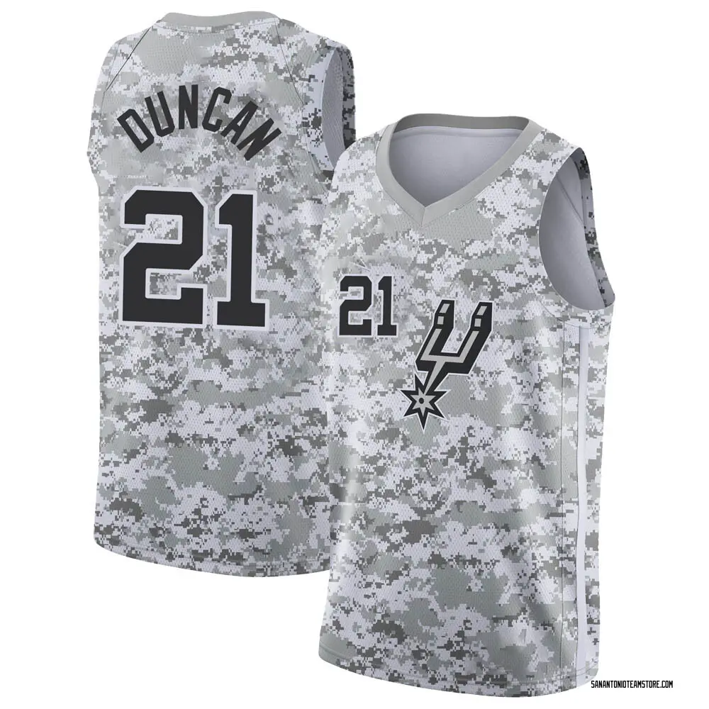 Men's Tim Duncan San Antonio Spurs White 2018/19 Jersey - Earned Edition - Swingman