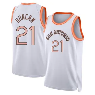 Men's Tim Duncan San Antonio Spurs White 2023/24 City Edition Jersey - Swingman