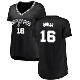 Women's Cedi Osman San Antonio Spurs Black Jersey - Icon Edition - Fast Break