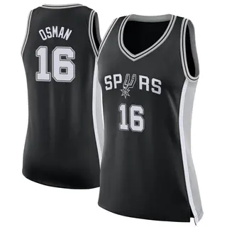 Women's Cedi Osman San Antonio Spurs Black Jersey - Icon Edition - Swingman