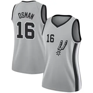 Women's Cedi Osman San Antonio Spurs Silver Jersey - Statement Edition - Swingman
