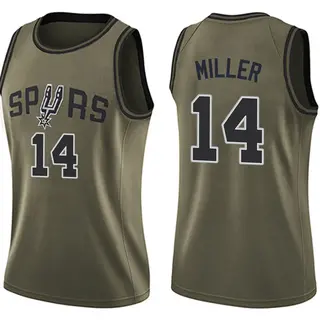 Women's Emanuel Miller San Antonio Spurs Green Salute to Service Jersey - Swingman