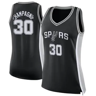 Women's Julian Champagnie San Antonio Spurs Black Jersey - Icon Edition - Swingman