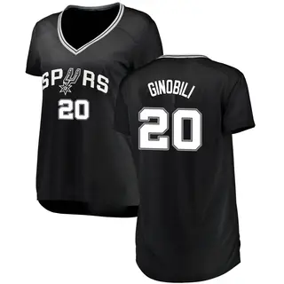 Women's Manu Ginobili San Antonio Spurs Black Jersey - Icon Edition - Fast Break