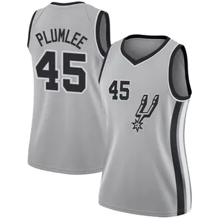 Women's Mason Plumlee San Antonio Spurs Silver Jersey - Statement Edition - Swingman