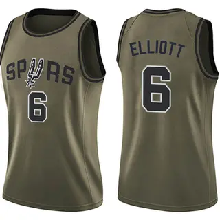 Women's Sean Elliott San Antonio Spurs Green Salute to Service Jersey - Swingman