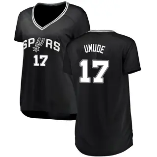 Women's Stanley Umude San Antonio Spurs Black Jersey - Icon Edition - Fast Break