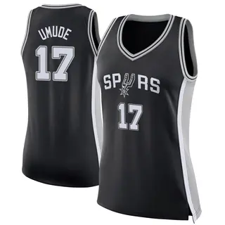 Women's Stanley Umude San Antonio Spurs Black Jersey - Icon Edition - Swingman