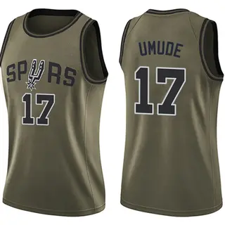 Women's Stanley Umude San Antonio Spurs Green Salute to Service Jersey - Swingman