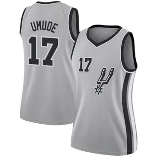 Women's Stanley Umude San Antonio Spurs Silver Jersey - Statement Edition - Swingman