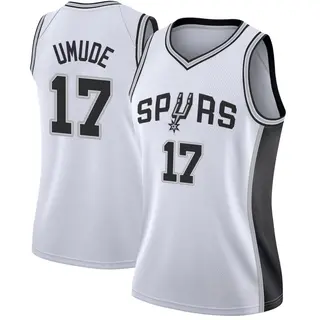 Women's Stanley Umude San Antonio Spurs White Jersey - Association Edition - Swingman