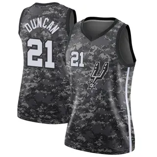 Women's Tim Duncan San Antonio Spurs Black Jersey - City Edition - Swingman