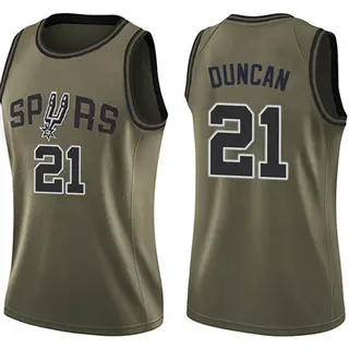 Women's Tim Duncan San Antonio Spurs Green Salute to Service Jersey - Swingman