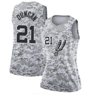 Women's Tim Duncan San Antonio Spurs White 2018/19 Jersey - Earned Edition - Swingman
