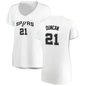Women's Tim Duncan San Antonio Spurs White Jersey - Association Edition - Fast Break