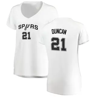 Women's Tim Duncan San Antonio Spurs White Jersey - Association Edition - Fast Break