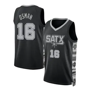 Youth Cedi Osman San Antonio Spurs Black Statement Edition 2022/23 Jersey - Swingman