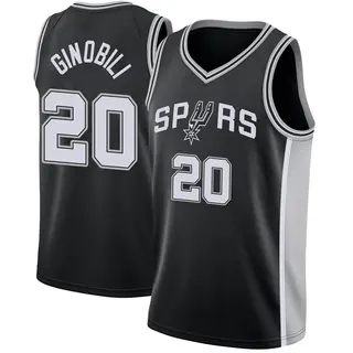 Youth Manu Ginobili San Antonio Spurs Black Jersey - Icon Edition - Swingman