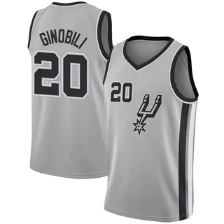 Youth Manu Ginobili San Antonio Spurs Silver Jersey - Statement Edition - Swingman