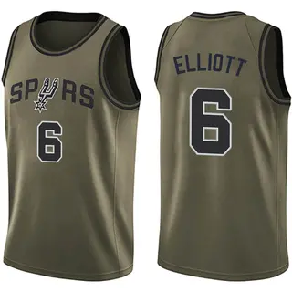 Youth Sean Elliott San Antonio Spurs Green Salute to Service Jersey - Swingman