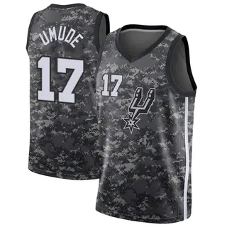 Youth Stanley Umude San Antonio Spurs Black Jersey - City Edition - Swingman