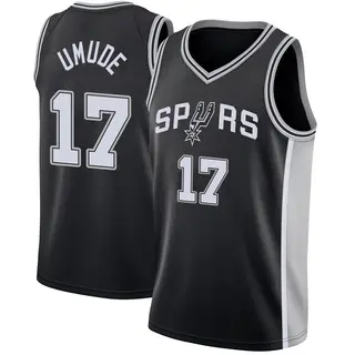 Youth Stanley Umude San Antonio Spurs Black Jersey - Icon Edition - Swingman
