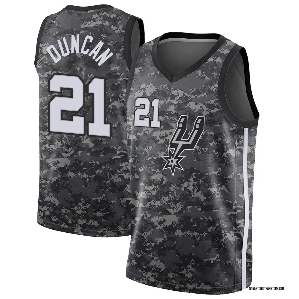 Youth Tim Duncan San Antonio Spurs Black Jersey - City Edition - Swingman