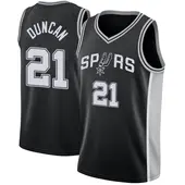 Youth Tim Duncan San Antonio Spurs Black Jersey - Icon Edition - Swingman