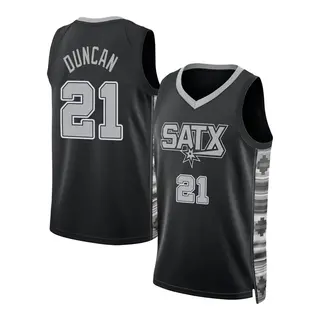 Youth Tim Duncan San Antonio Spurs Black Statement Edition 2022/23 Jersey - Swingman